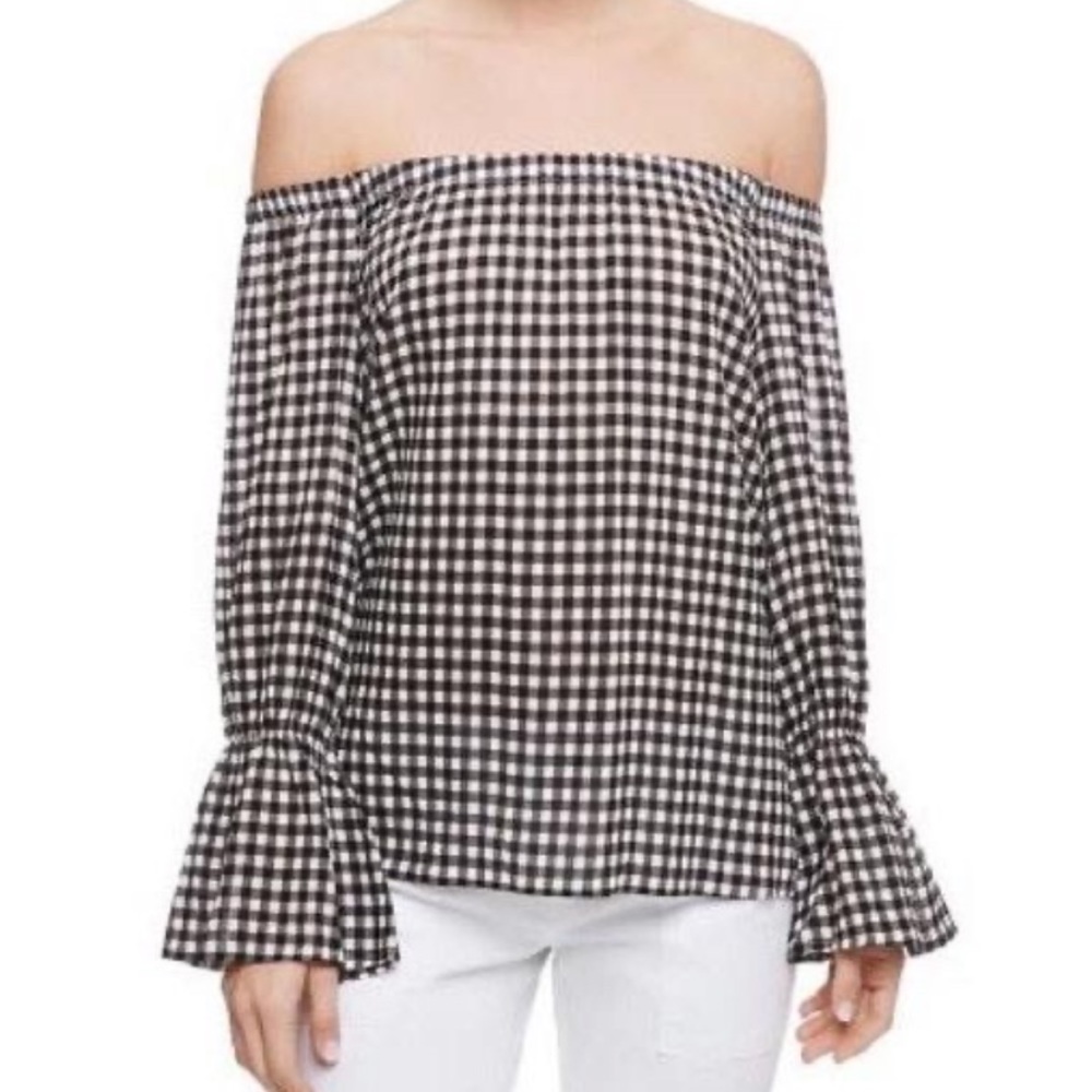 Sanctuary- Off the shoulder gingham top
